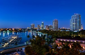 Florida / Saint Petersburg Skyline / Marina / Dawn